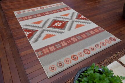 'Star' flatweave 19028 - Rust